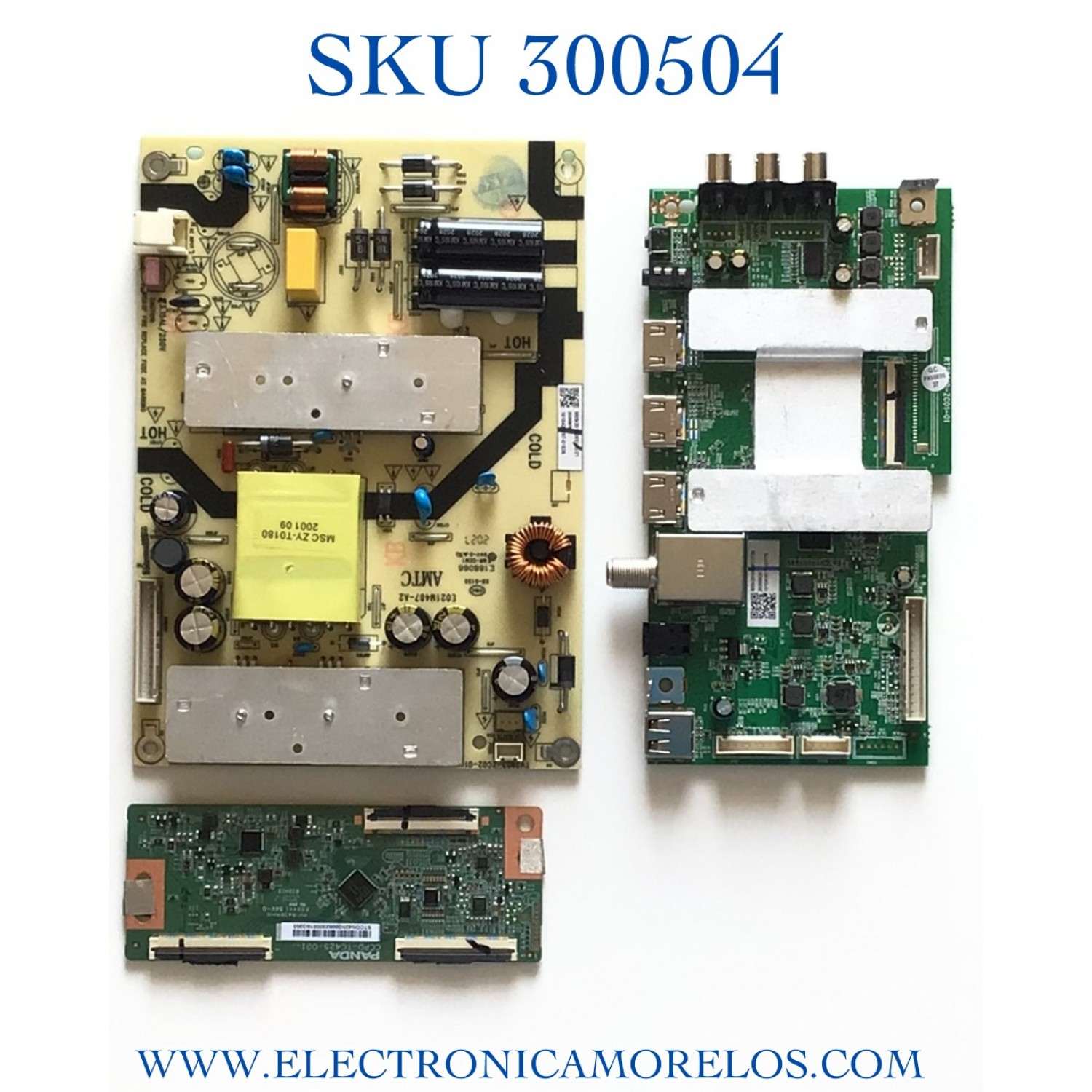 KIT DE TARJETAS PARA TV WESTINGHOUSE·ROKU TV 4K HD SMART TV / MAIN RT28210-ZC01-01 / 2E02740A0 / E503744 / T-CON STCON425G-006 / STCON425G006 / CCPD-TC425-001 / FUENTE TV3903-ZC02-01 / 303C3903064 / E021M487-A2 / PANEL CC430LV1D01 / MODELO WR43FX2019